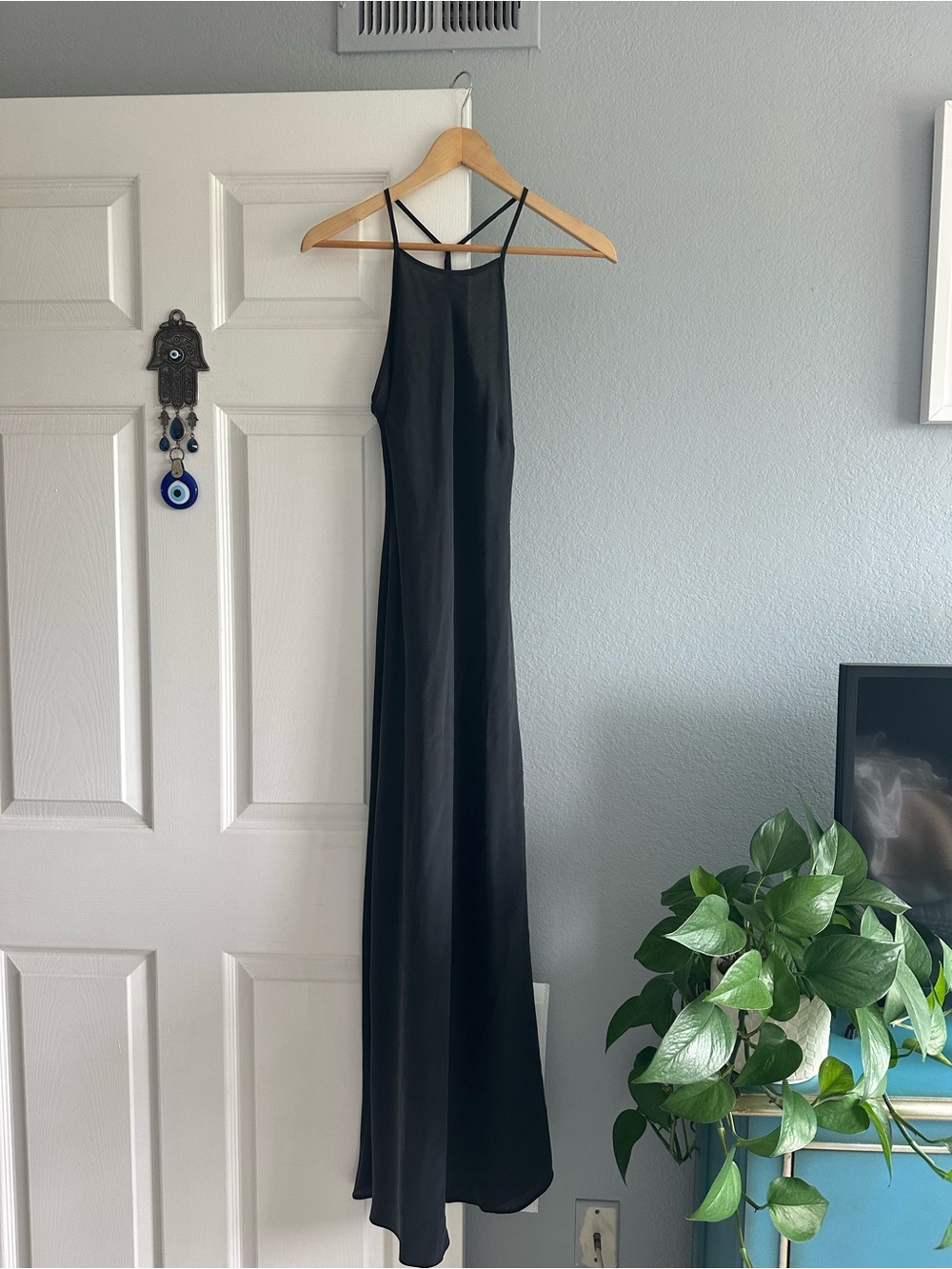 Mango Flowy Modal Dress. Size XS. NWT. Black.